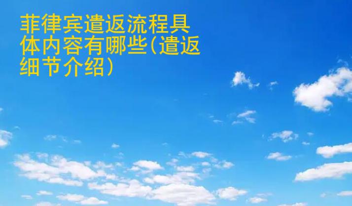 菲律賓遣返流程具體內(nèi)容有哪些(遣返細(xì)節(jié)<strong>介紹</strong>)