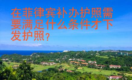 在菲律賓補(bǔ)辦護(hù)照需要滿足什么條件才下發(fā)護(hù)照
