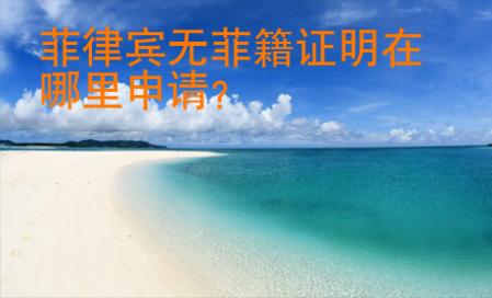 菲律賓無菲籍證明在哪里申請(qǐng)