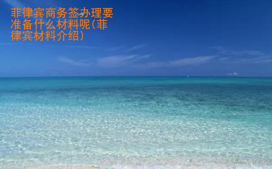 菲律賓商務(wù)簽辦理要準(zhǔn)備<strong>什么</strong>材料呢(菲律賓材料介紹)