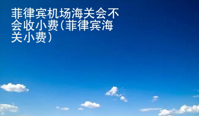 <strong>菲律賓</strong>機(jī)場(chǎng)海關(guān)會(huì)不會(huì)收小費(fèi)(菲律賓海關(guān)小費(fèi))