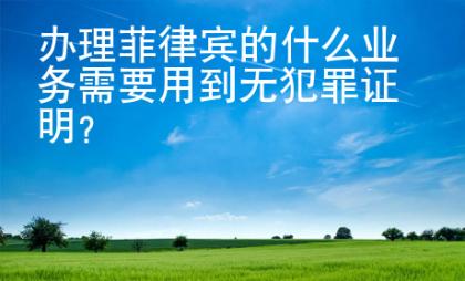 辦理菲律賓的什么業(yè)務(wù)需要用到無犯罪證明
