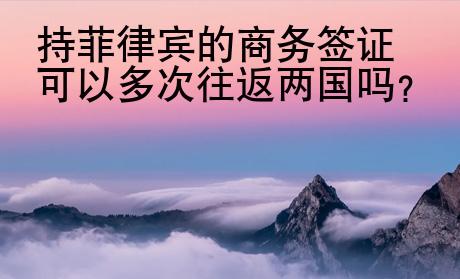 持菲律賓的商務(wù)簽證可以多次<strong>往返</strong>兩國(guó)嗎