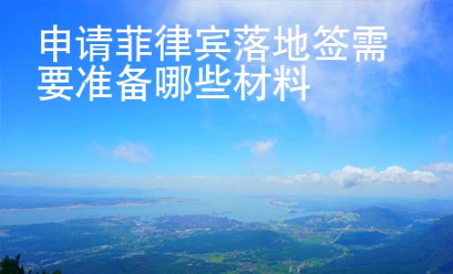 申請菲律賓落地簽需要準(zhǔn)備哪些材料