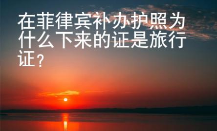 在菲律賓<strong>補辦</strong>護(hù)照為什么下來的證是旅行證