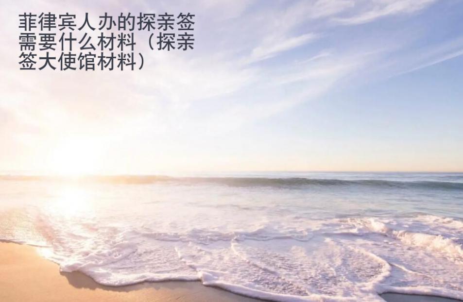 菲律賓人辦的探親簽需要什么材料（探親簽大使館材料）