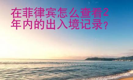 在菲律賓怎么查看2年內(nèi)的出入境記錄