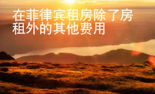 在菲律賓租房除了房租外的其他費(fèi)用